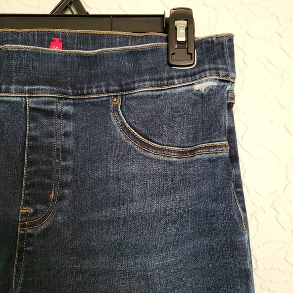 SPANX Distressed Ankle Skinny Raw Hem Legging Jeans Size Medium - Picture 6 of 10